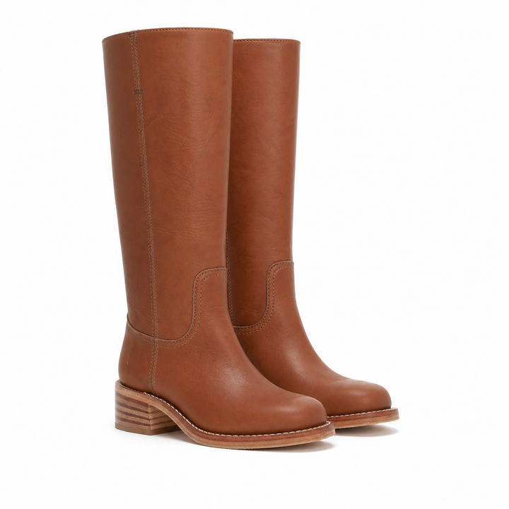 Jimena | Mujer Botas Altas Caña Recta Tacón Bajo