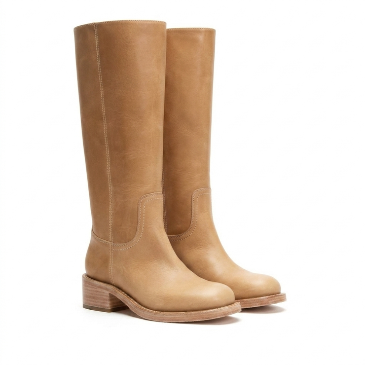 Jimena | Mujer Botas Altas Caña Recta Tacón Bajo
