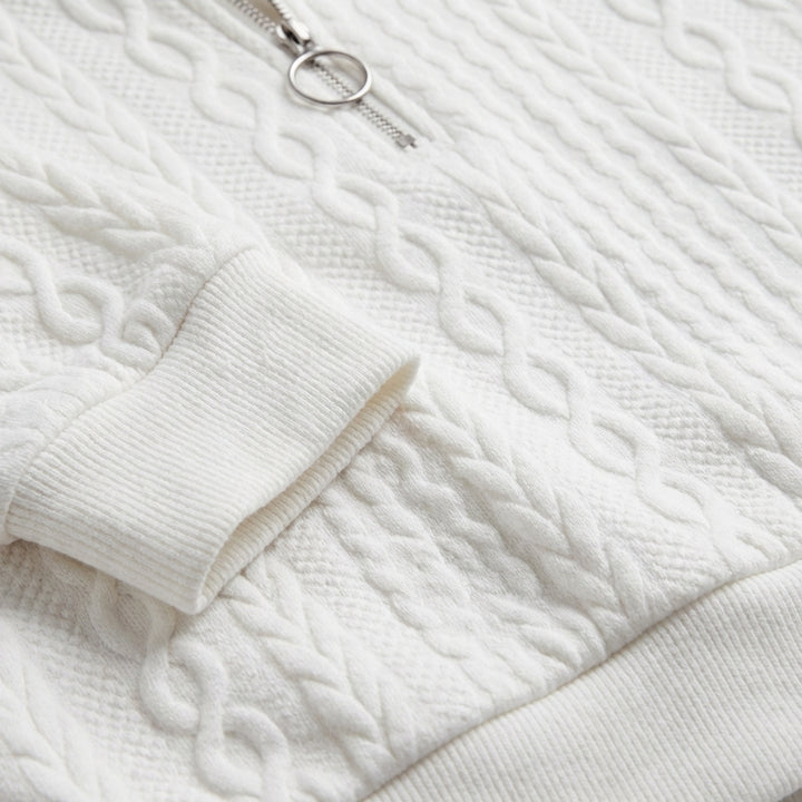 Jimena | Felpa con Trama a Treccia e Mezza Cerniera Donna