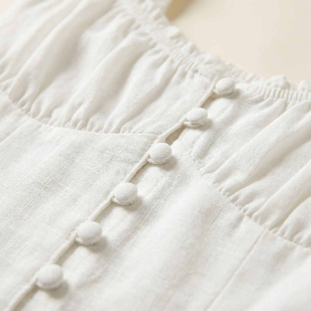 Jimena | Vestito midi con spalline e volant donna