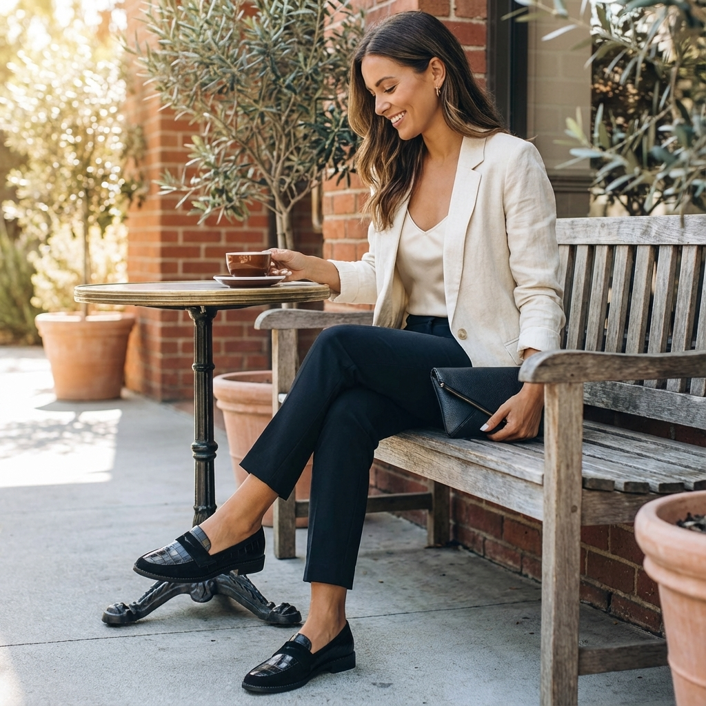 Kyla | Mocasines sin Cordones para Mujer Negro