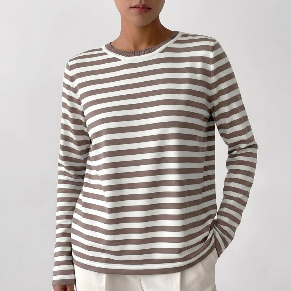 Laia | Jersey de Rayas Cuello Redondo Casual Mujer