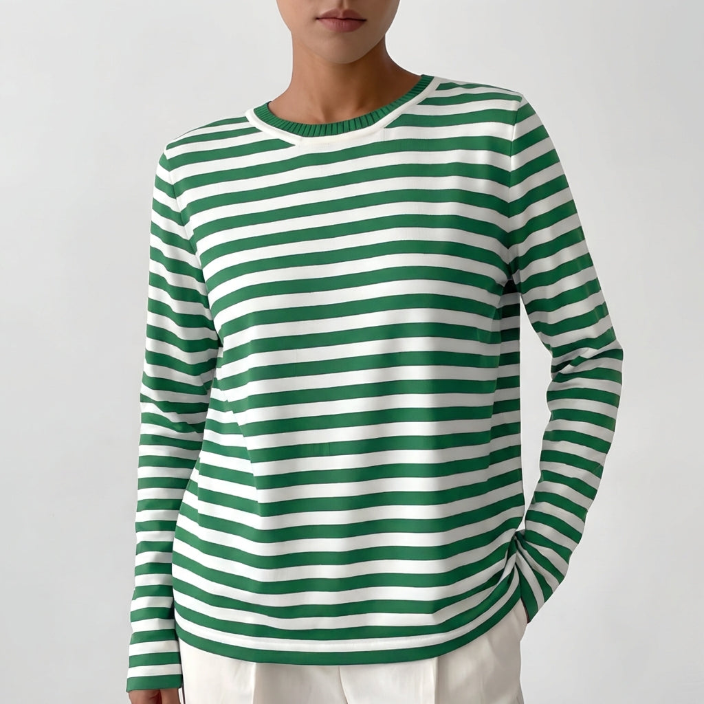 Laia | Jersey de Rayas Cuello Redondo Casual Mujer