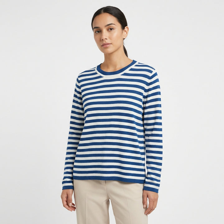 Laia | Jersey de Rayas Cuello Redondo Casual Mujer