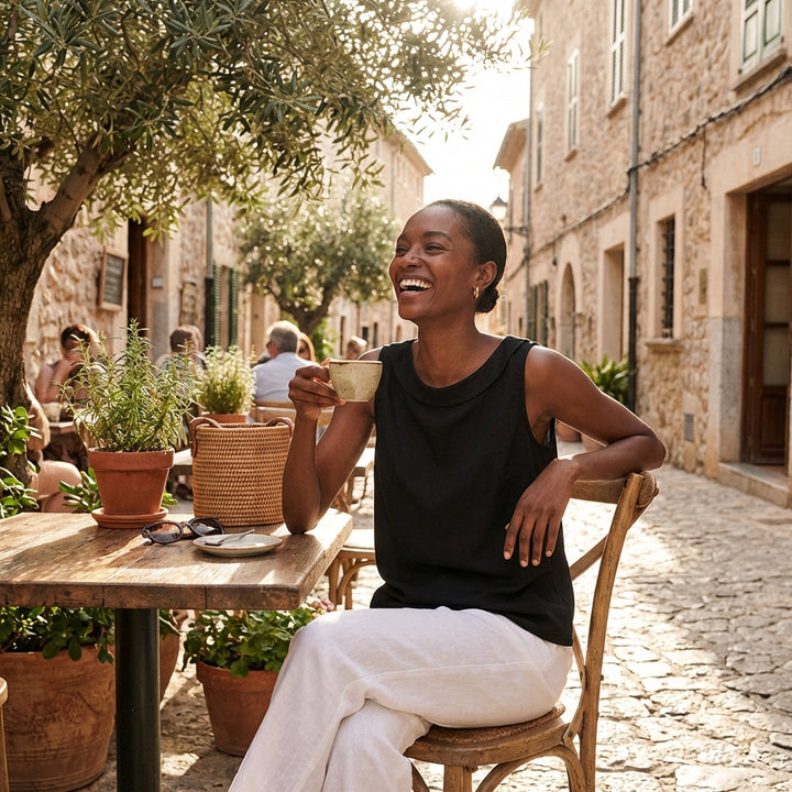 Laia | Mujer Top Sin Mangas Cuello Barco
