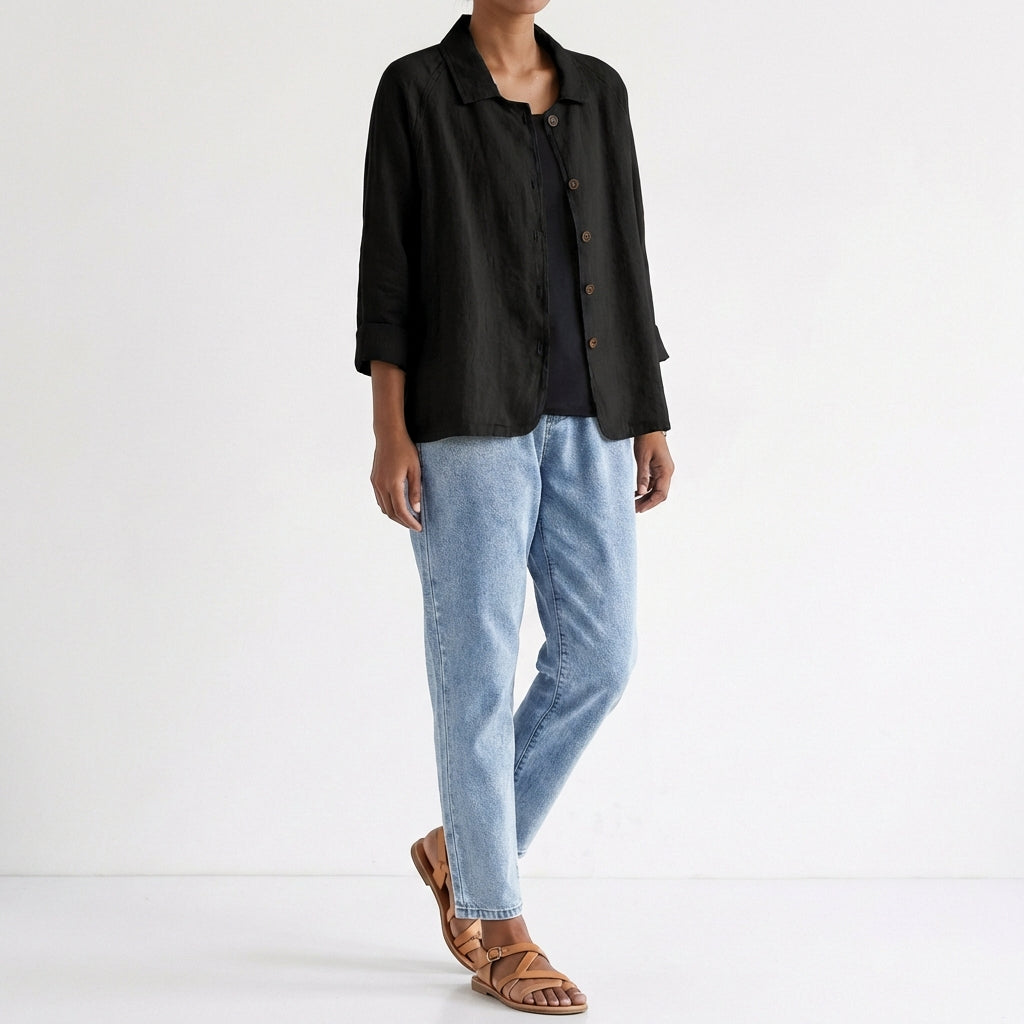 Laia | Sobrecamisa Holgada con Botones Mujer Casual