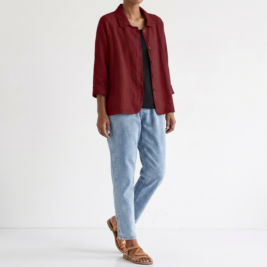 Laia | Sobrecamisa Holgada con Botones Mujer Casual