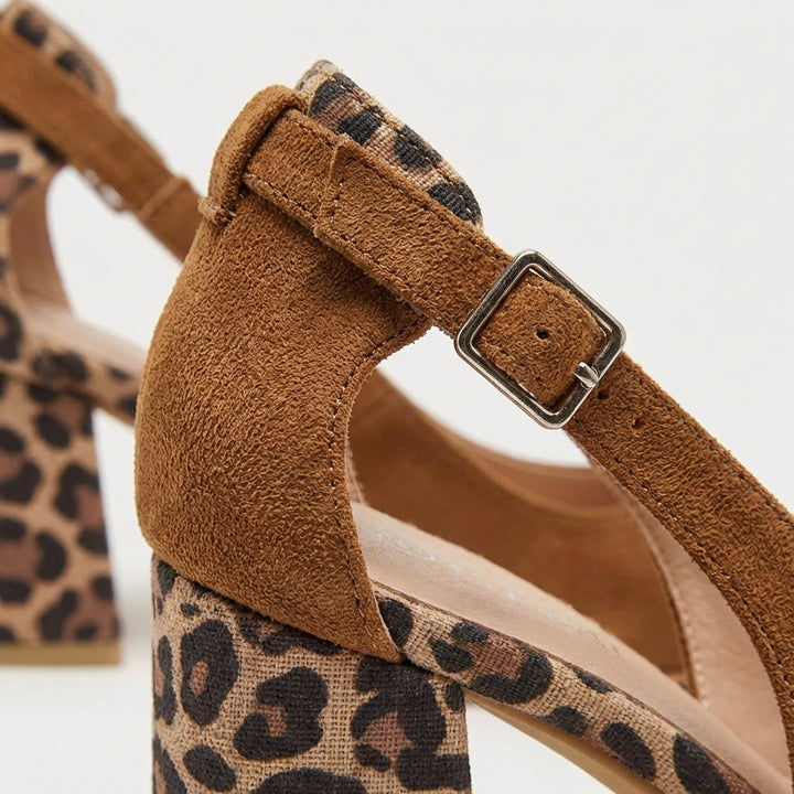 Lara | Slingback con Tacco Largo Leopardo Donna