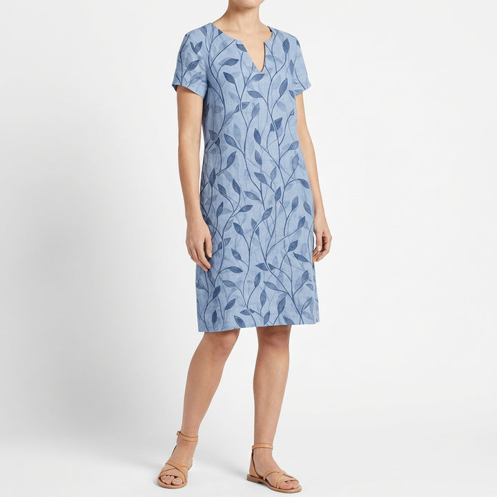 Laurel | Vestito Dritto Stampato con Foglie Donna Casual