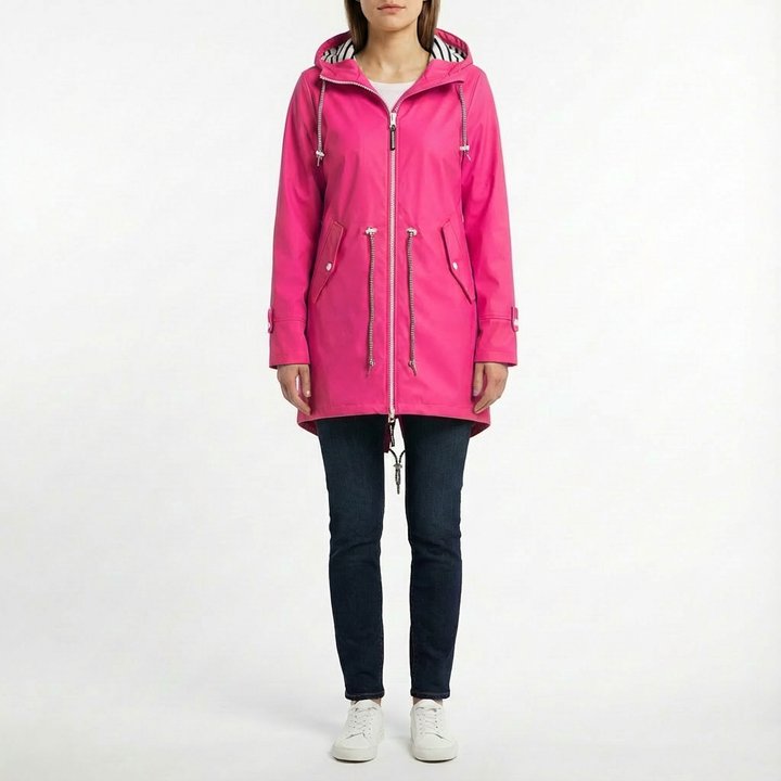 Leah | Abrigo impermeable de mujer con capucha y largo medio