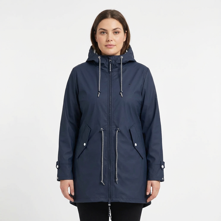 Leah | Abrigo impermeable de mujer con capucha y largo medio