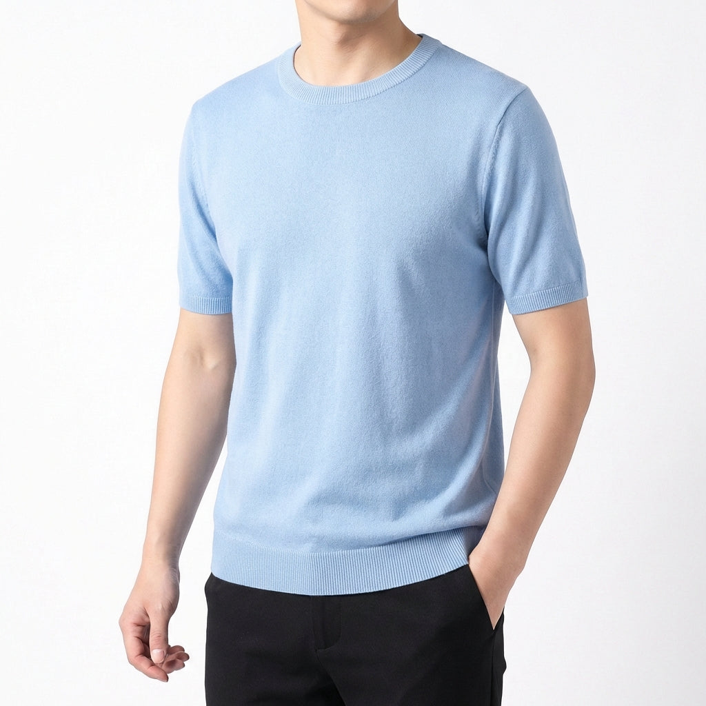 Leandro | Uomo Maglietta a Maglia Manica Corta Base