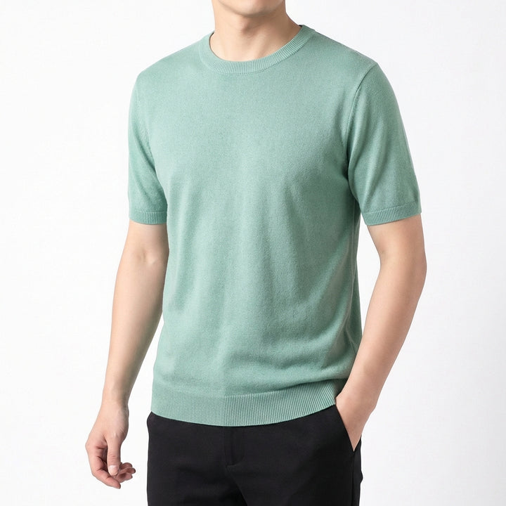 Leandro | Uomo Maglietta a Maglia Manica Corta Base