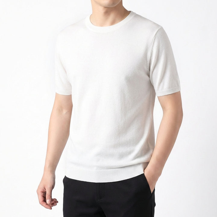 Leandro | Uomo Maglietta a Maglia Manica Corta Base