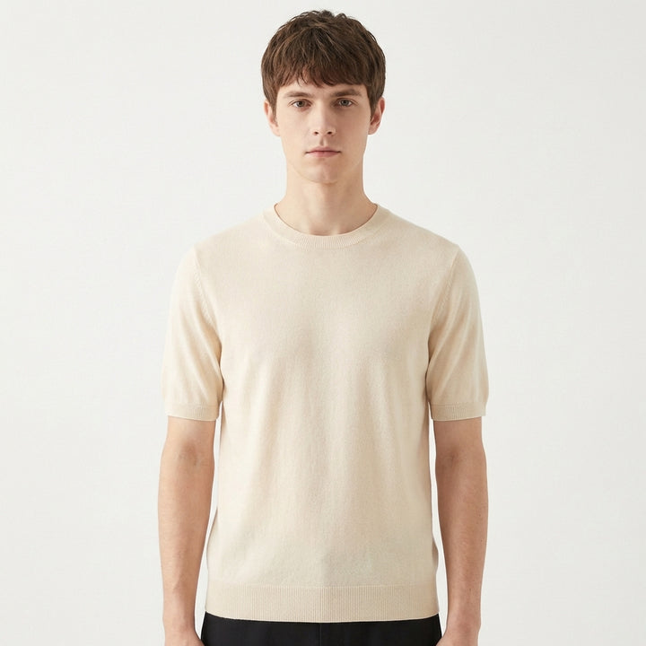 Leandro | Uomo Maglietta a Maglia Manica Corta Base