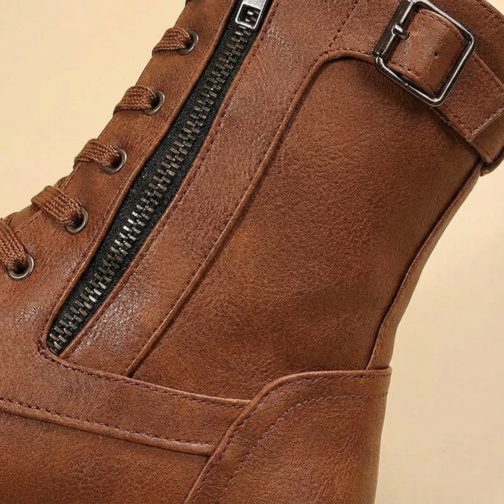 Leslie | Botas militares de tobillo con cordones para mujer