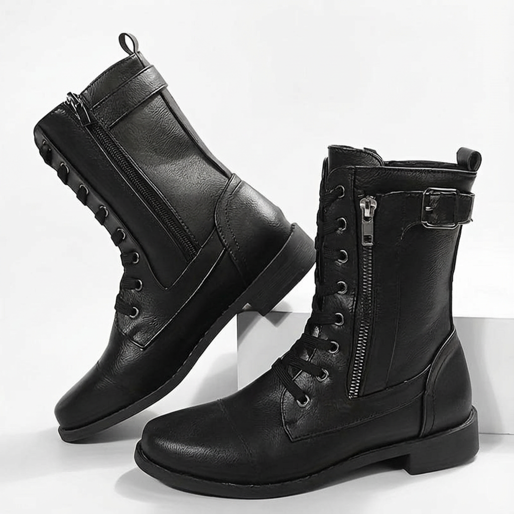 Leslie | Botas militares de tobillo con cordones para mujer