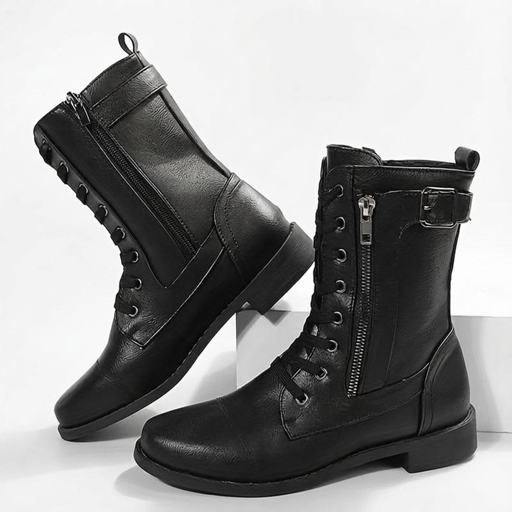 Leslie | Botas militares de tobillo con cordones para mujer