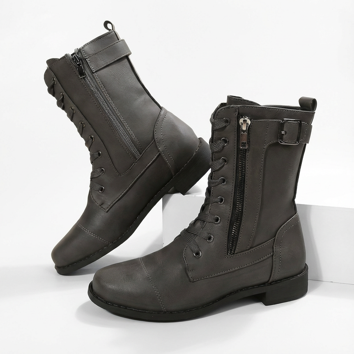 Leslie | Botas militares de tobillo con cordones para mujer