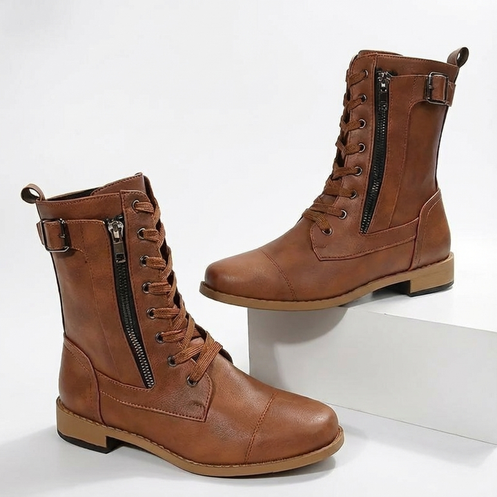 Leslie | Botas militares de tobillo con cordones para mujer