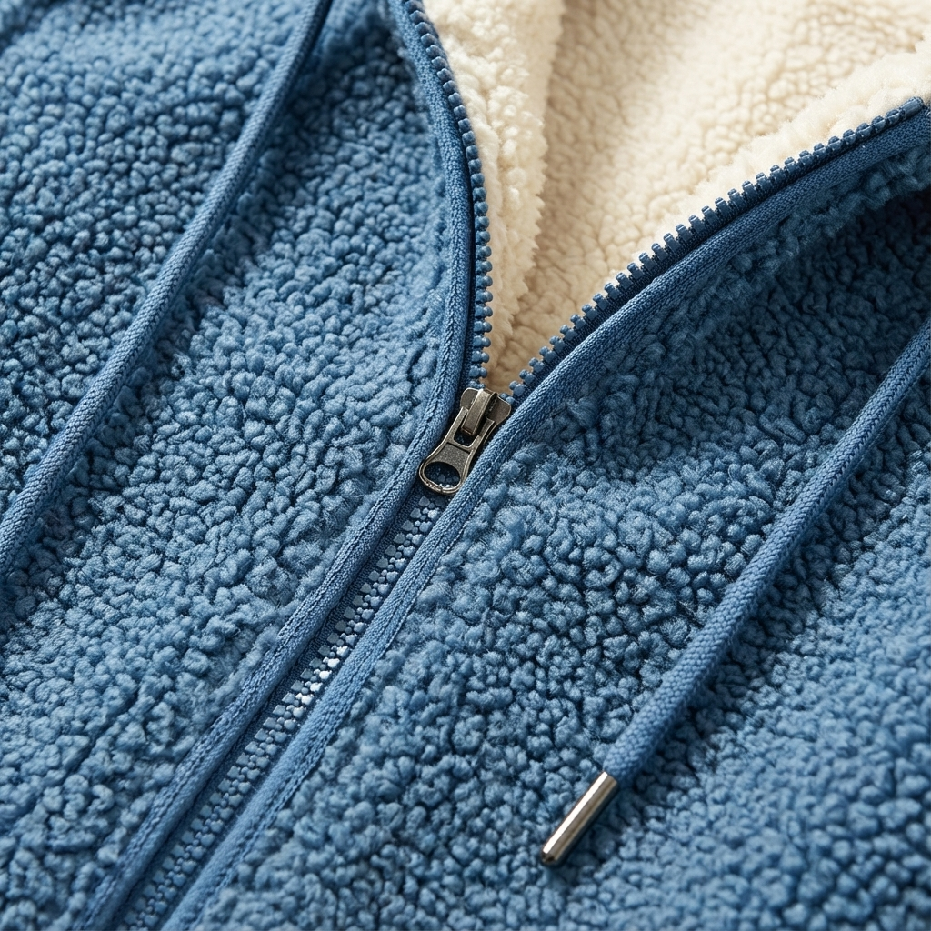 Lisa | Giacca lunga da donna con fodera sherpa e cerniera