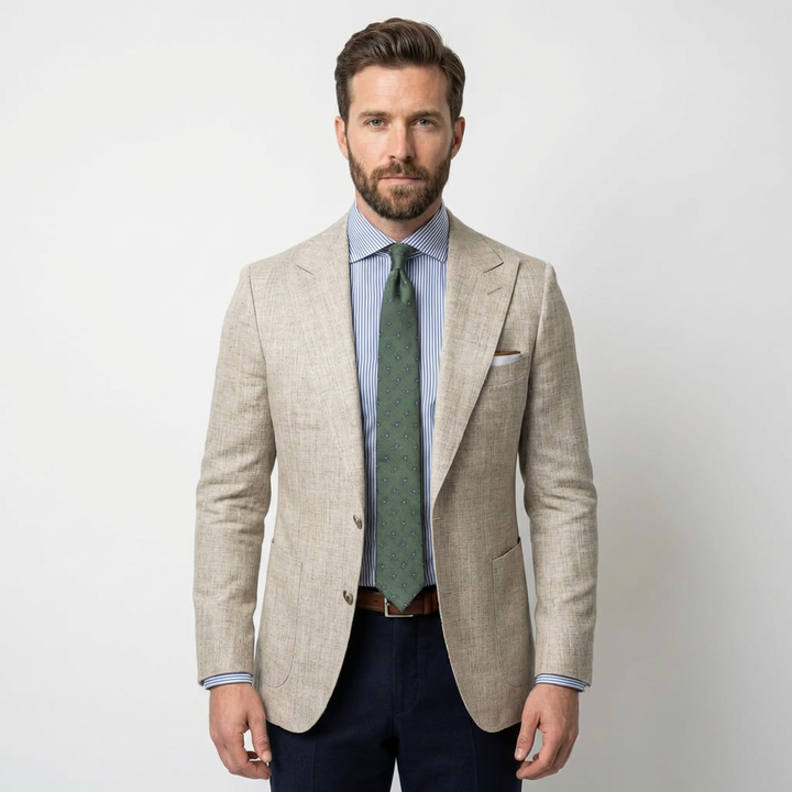 Lucas | Giacca Uomo Con Rever A Punta E Taschino Con Fazzoletto | Elegante Informale