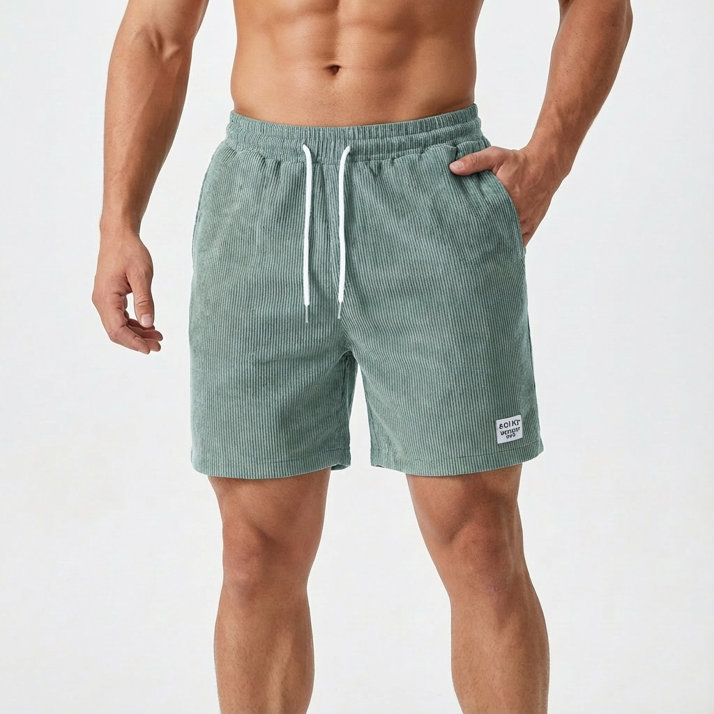 Lucas | Shorts Hombre Con Textura Acanalada Y Cintura Con Cordón | Casual