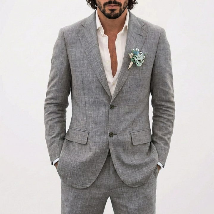 Lucas | Abito da Sposo Uomo con Taglio Comodo e Rever Classico | Estivo