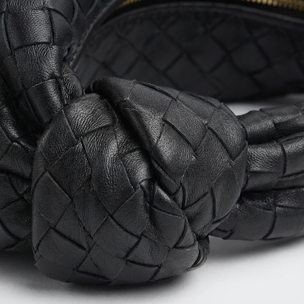 Lucia | Borsa a spalla da donna con intreccio intrecciato e manico annodato | Elegante