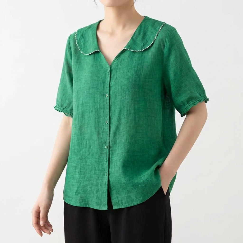 Lucía | Donna Camicetta Colletto alla Bimba Manica Corta