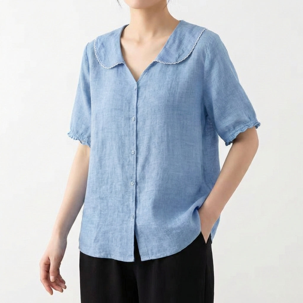 Lucía | Donna Camicetta Colletto alla Bimba Manica Corta