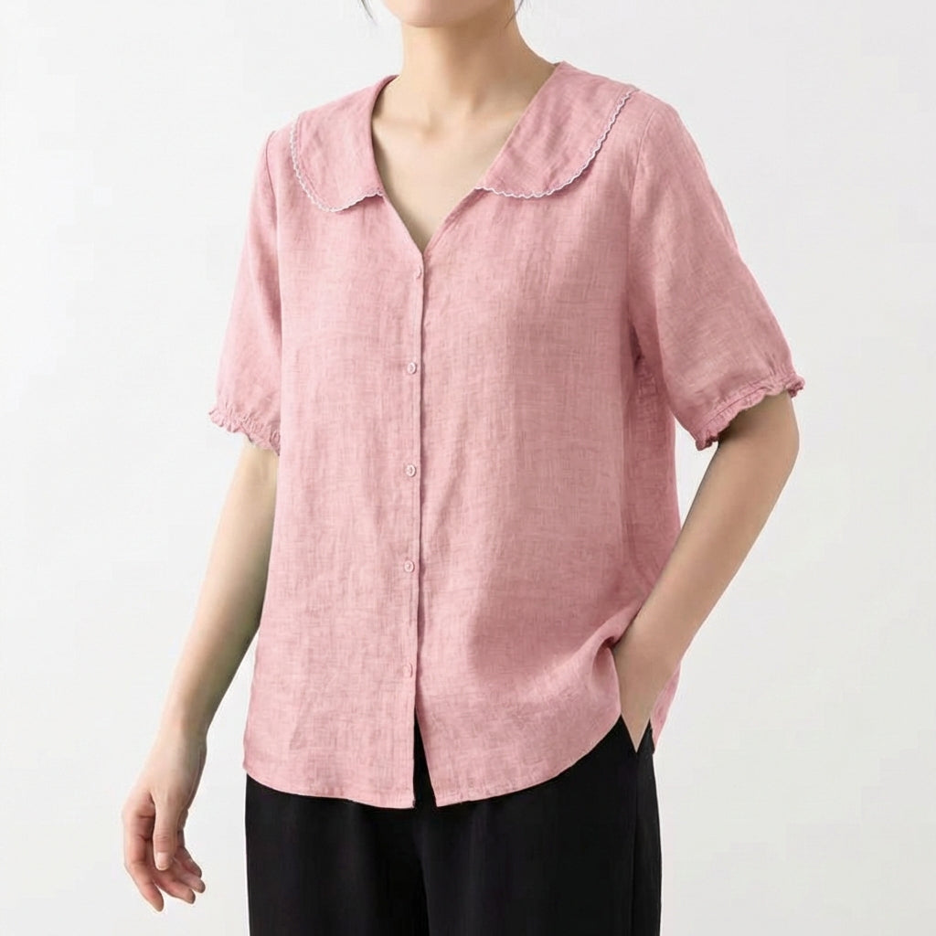 Lucía | Donna Camicetta Colletto alla Bimba Manica Corta