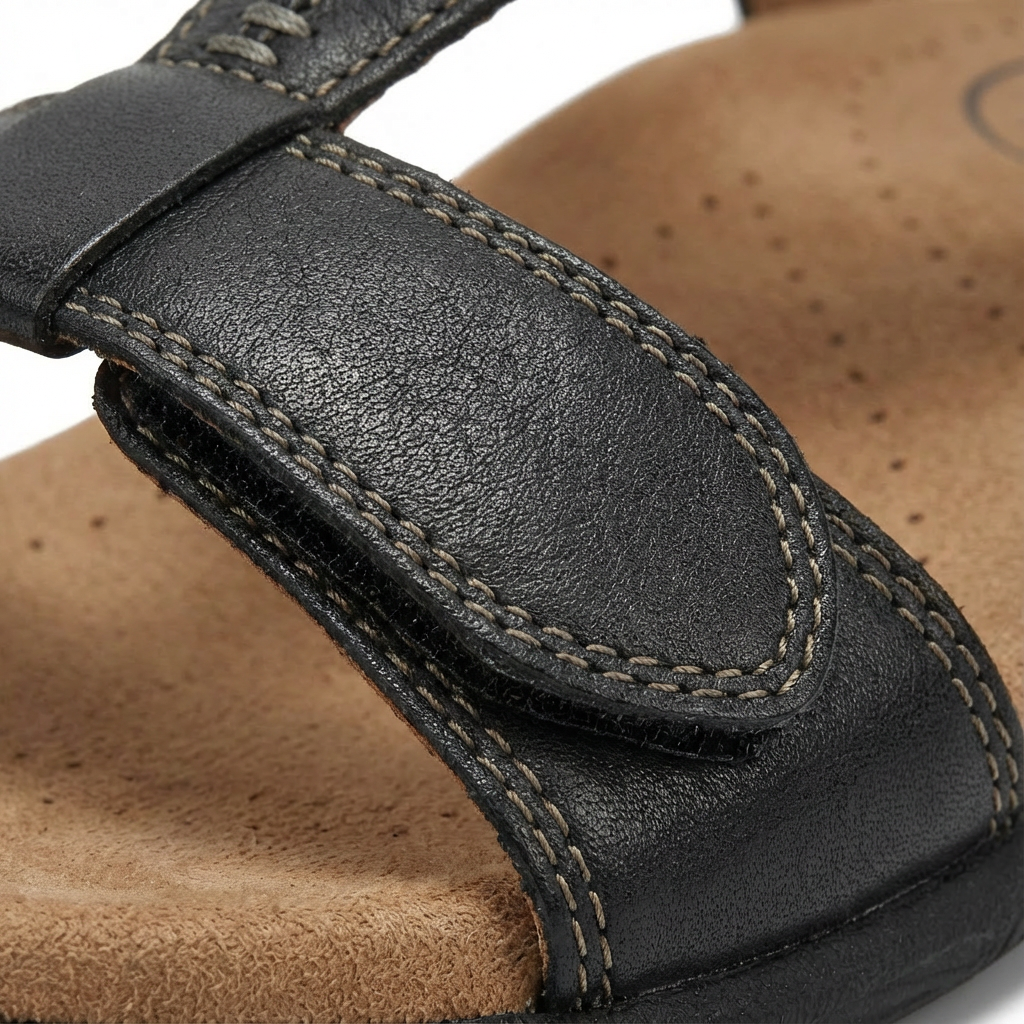 Lucia | Sandali Donna Comodi con Disegno a T e Chiusura Regolabile | Ortopedico