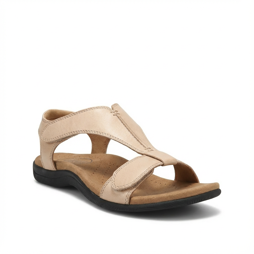 Lucia | Sandali Donna Comodi con Disegno a T e Chiusura Regolabile | Ortopedico