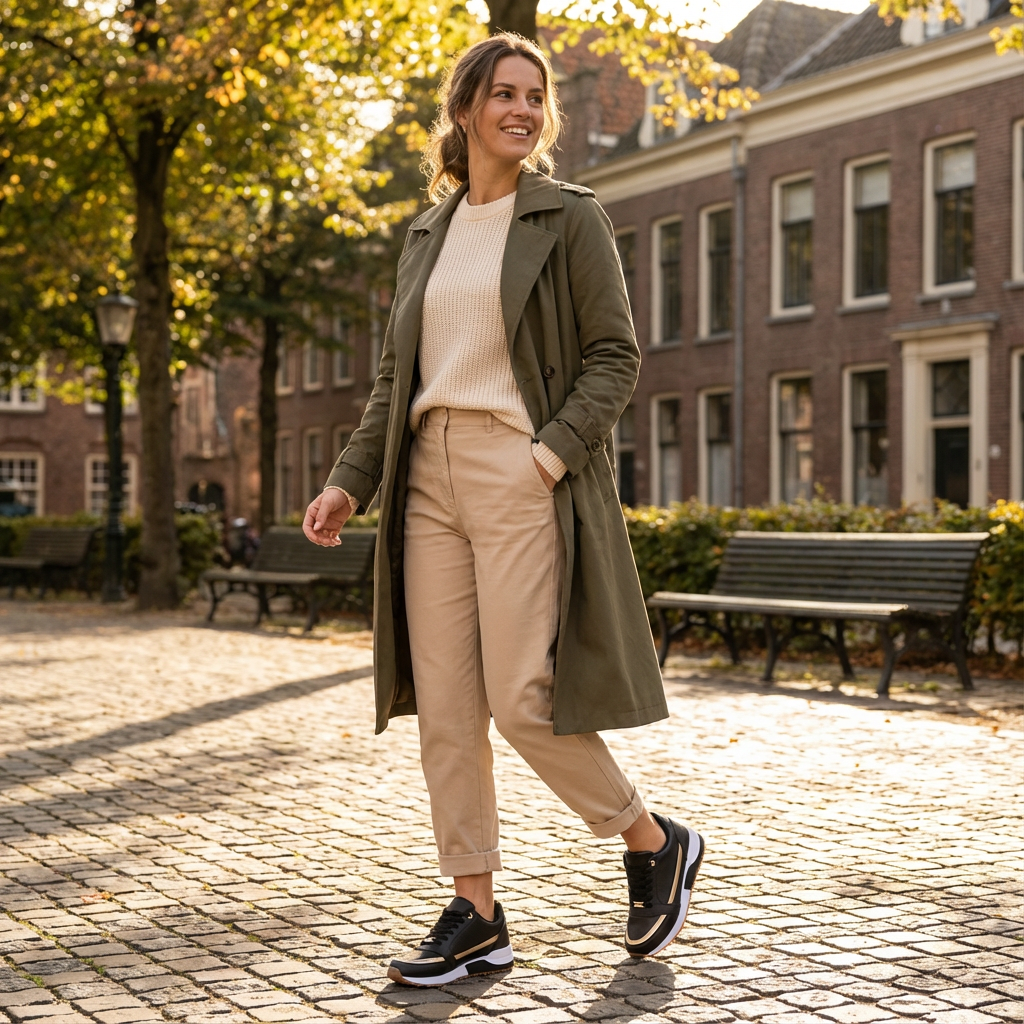 Lucia | Mujer Zapatillas Cuña Con Suela Elevada Y Cordones | Deportivo