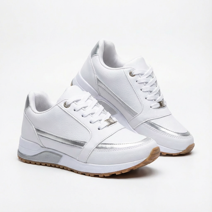 Lucia | Mujer Zapatillas Cuña Con Suela Elevada Y Cordones | Deportivo