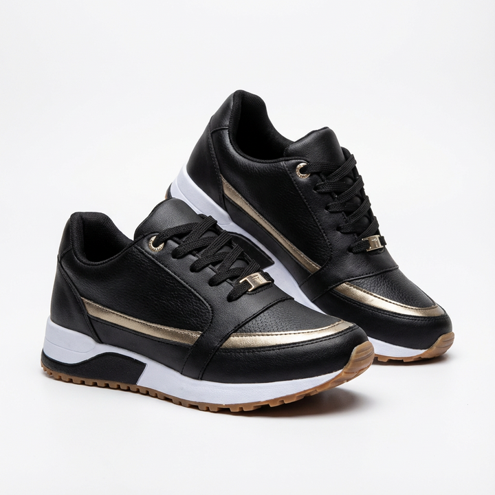 Lucia | Mujer Zapatillas Cuña Con Suela Elevada Y Cordones | Deportivo