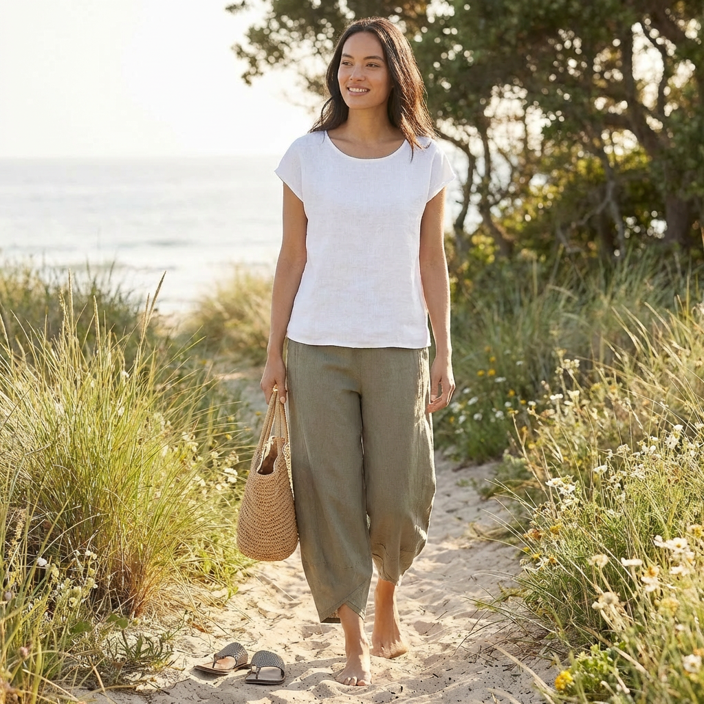 Lucia | Pantalone Culotte Donna con Orlo Asimmetrico e Taglio Largo | Informale