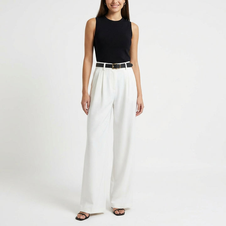 Lucia | Pantaloni Eleganti Donna Con Vita Alta E Gamba Larga | Raffinati