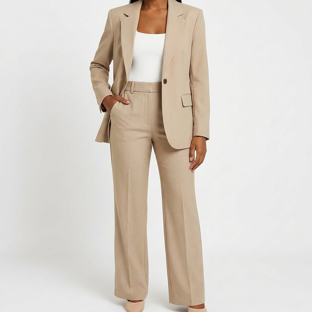 Lucia | Traje Dos Piezas Mujer Con Pantalón Pernera Ancha Y Blazer | Elegante