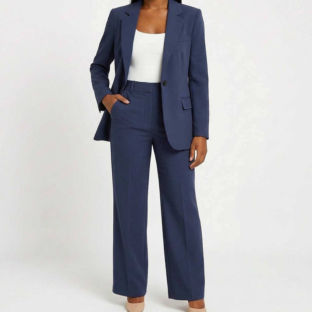 Lucia | Traje Dos Piezas Mujer Con Pantalón Pernera Ancha Y Blazer | Elegante