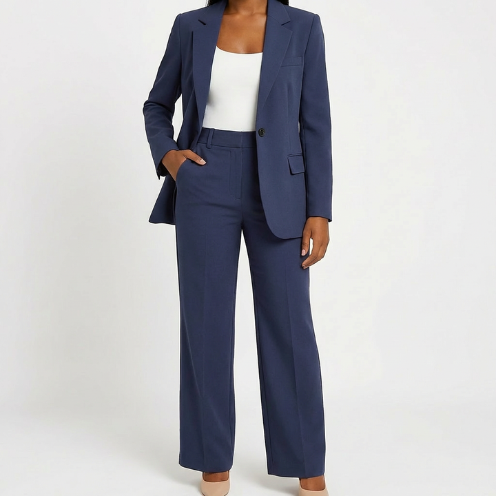 Lucia | Traje Dos Piezas Mujer Con Pantalón Pernera Ancha Y Blazer | Elegante