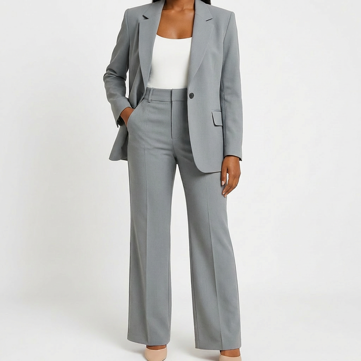 Lucia | Traje Dos Piezas Mujer Con Pantalón Pernera Ancha Y Blazer | Elegante