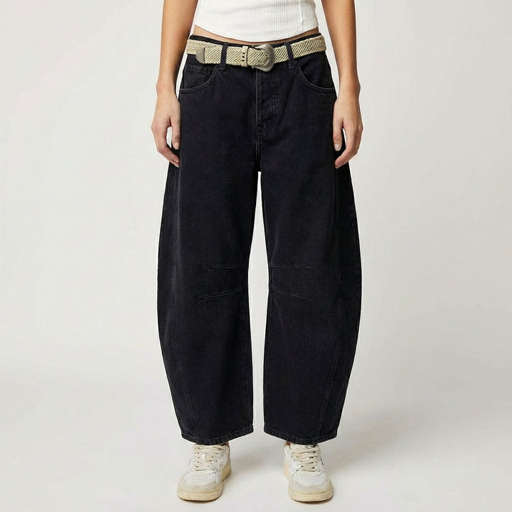 Lucia | Jeans Donna Con Gamba Curva E Cuciture Decorative | Moderno