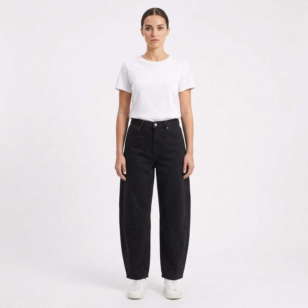 Lucia | Jeans Donna Con Gamba Curva E Cuciture Decorative | Moderno