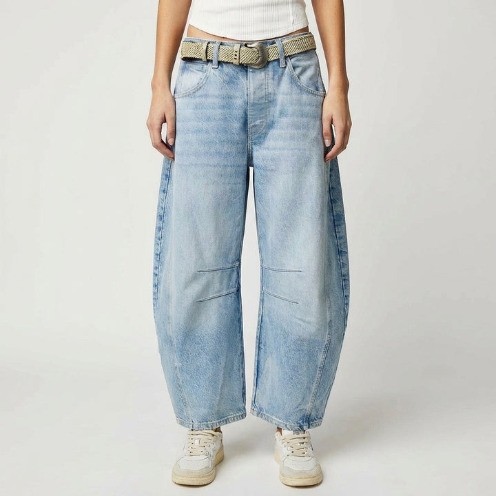 Lucia | Jeans Donna Con Gamba Curva E Cuciture Decorative | Moderno