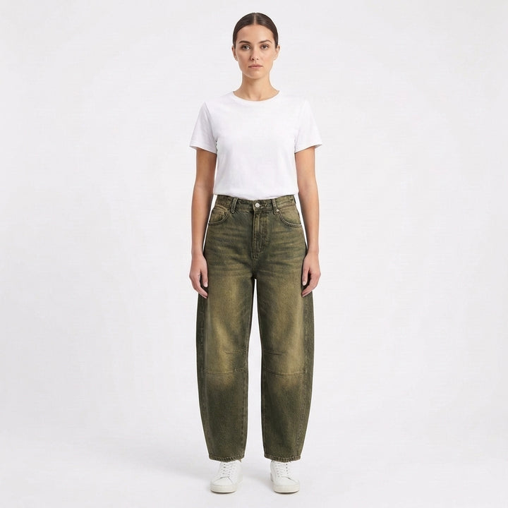 Lucia | Jeans Donna Con Gamba Curva E Cuciture Decorative | Moderno