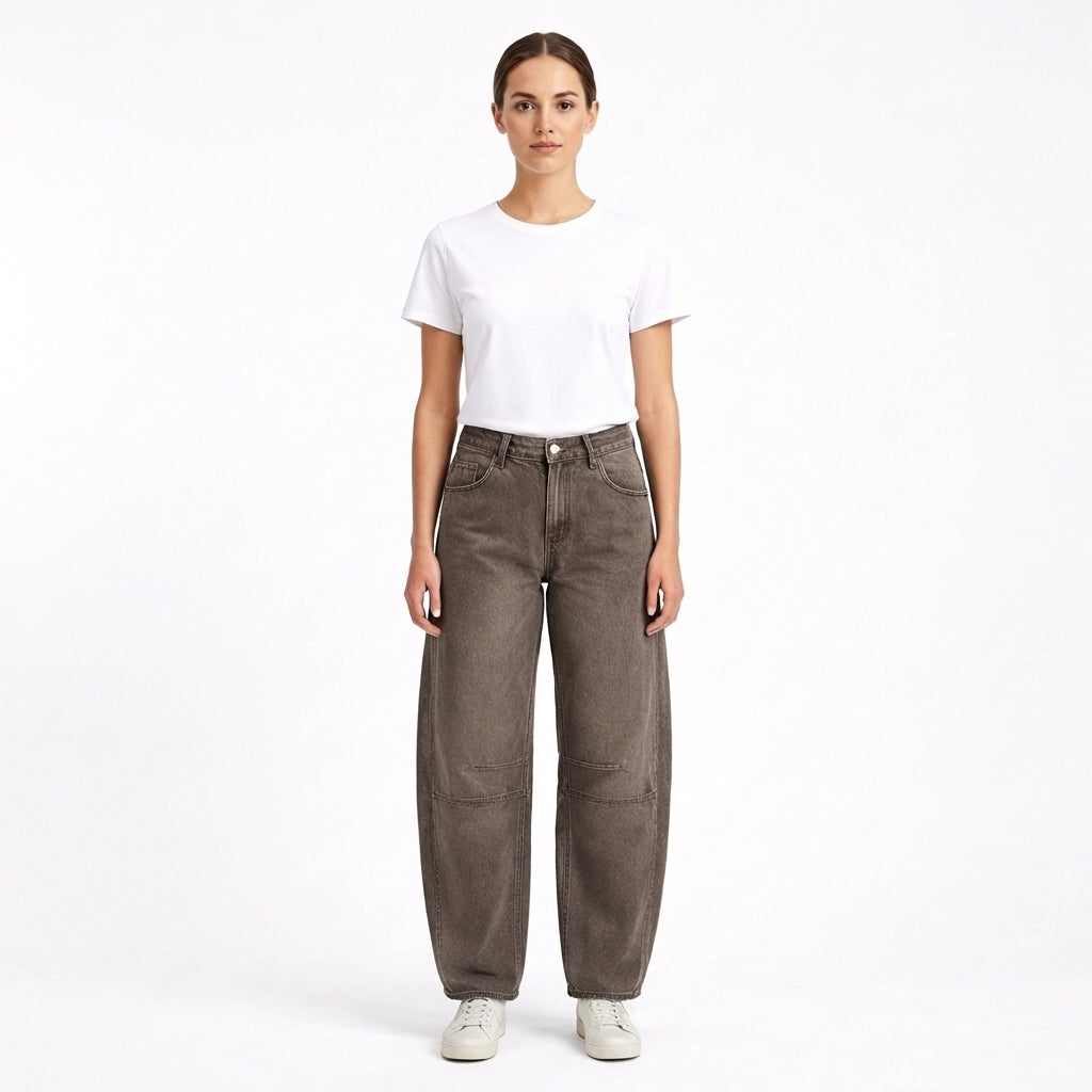 Lucia | Jeans Donna Con Gamba Curva E Cuciture Decorative | Moderno