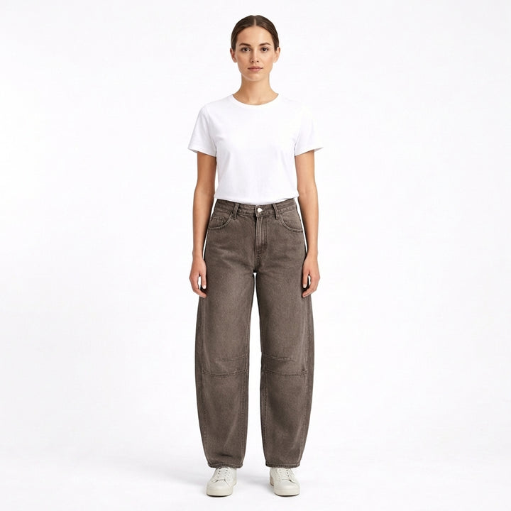 Lucia | Jeans Donna Con Gamba Curva E Cuciture Decorative | Moderno