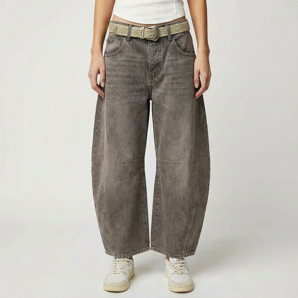 Lucia | Jeans Donna Con Gamba Curva E Cuciture Decorative | Moderno